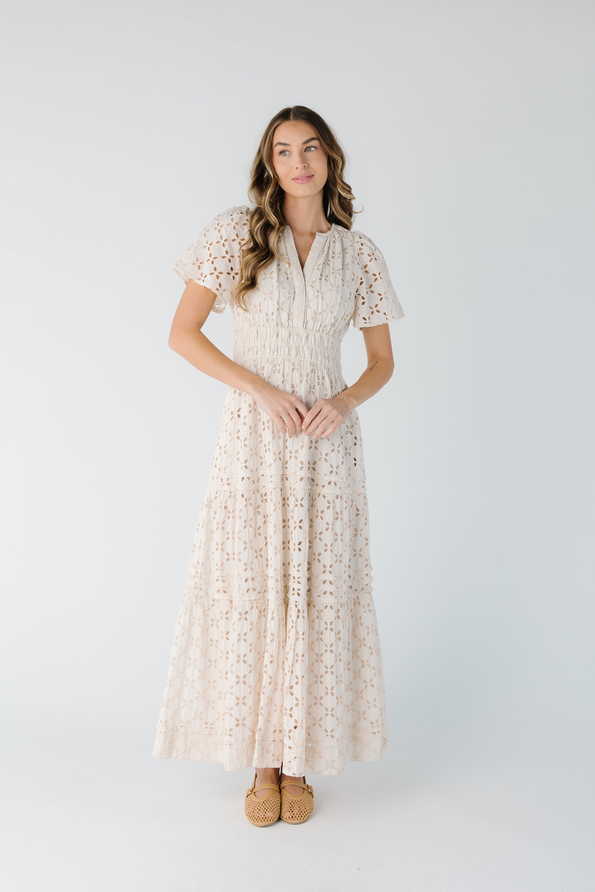 Citrus The Shae Eyelet Dress Cream / XXL Citrus The Shae Eyelet Dress Cream / XXL