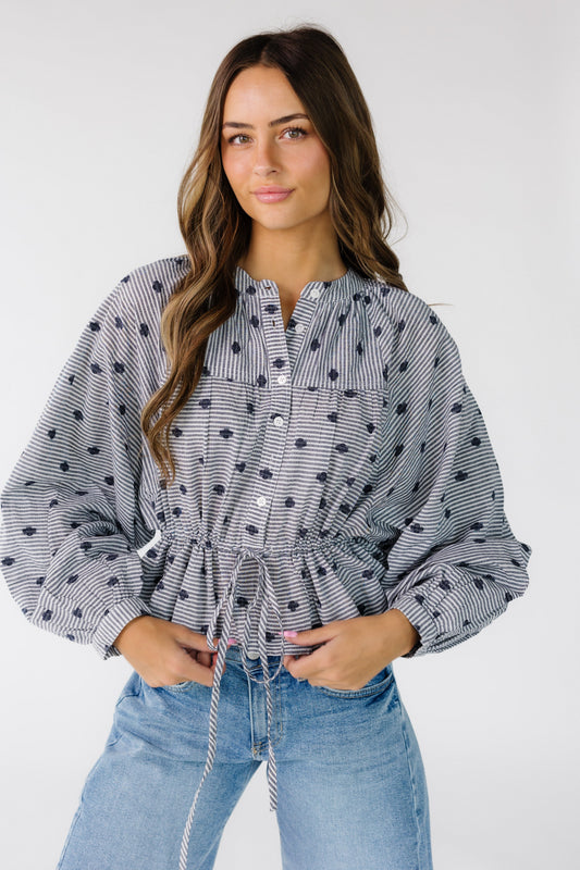 Citrus Luca Stripe & Embroidered Top WOMEN'S TOP Citrus 