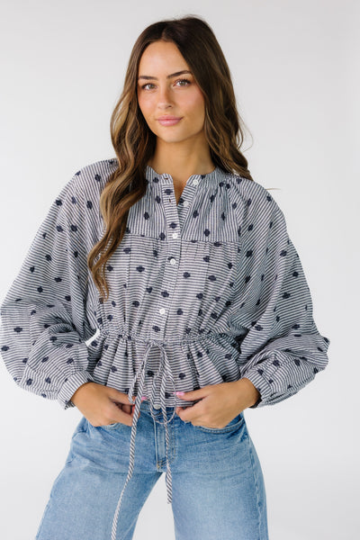 Citrus Luca Stripe & Embroidered Top – Called to Surf