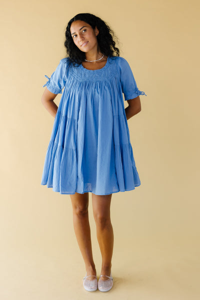Citrus Take Me Out Modest Knee Dress Cornflower Blue / XS