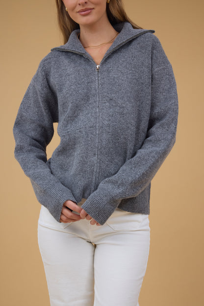 Two Way Zip-Up Sweater WOMEN'S SWEATERS Yours Truly 