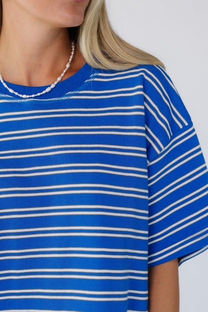 Striped Terry Crew Neck Tee WOMEN'S TOP Things Between 