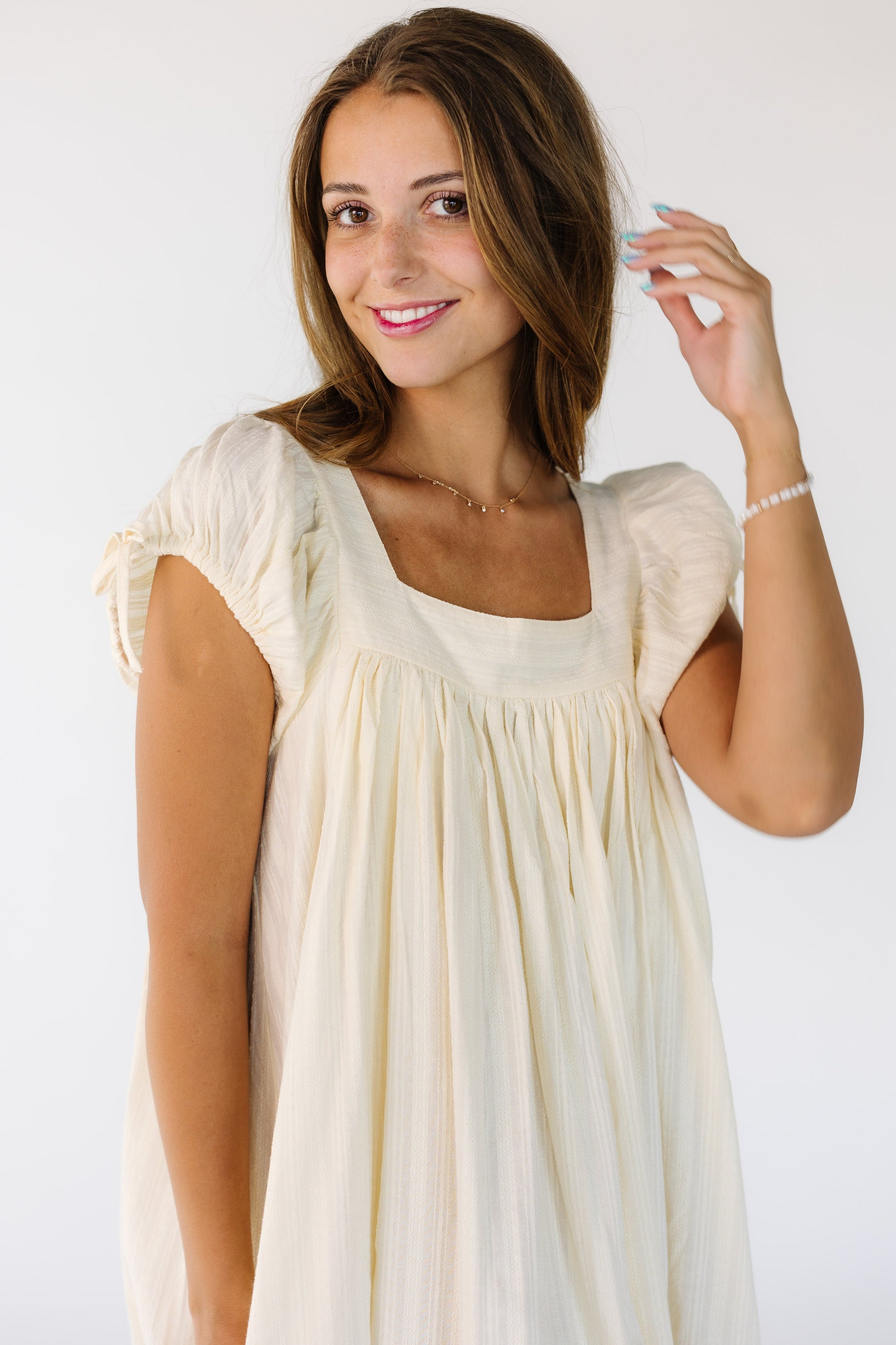 white christmas dresses Citrus Cities Cream Dress – Called to Surf main image 1
