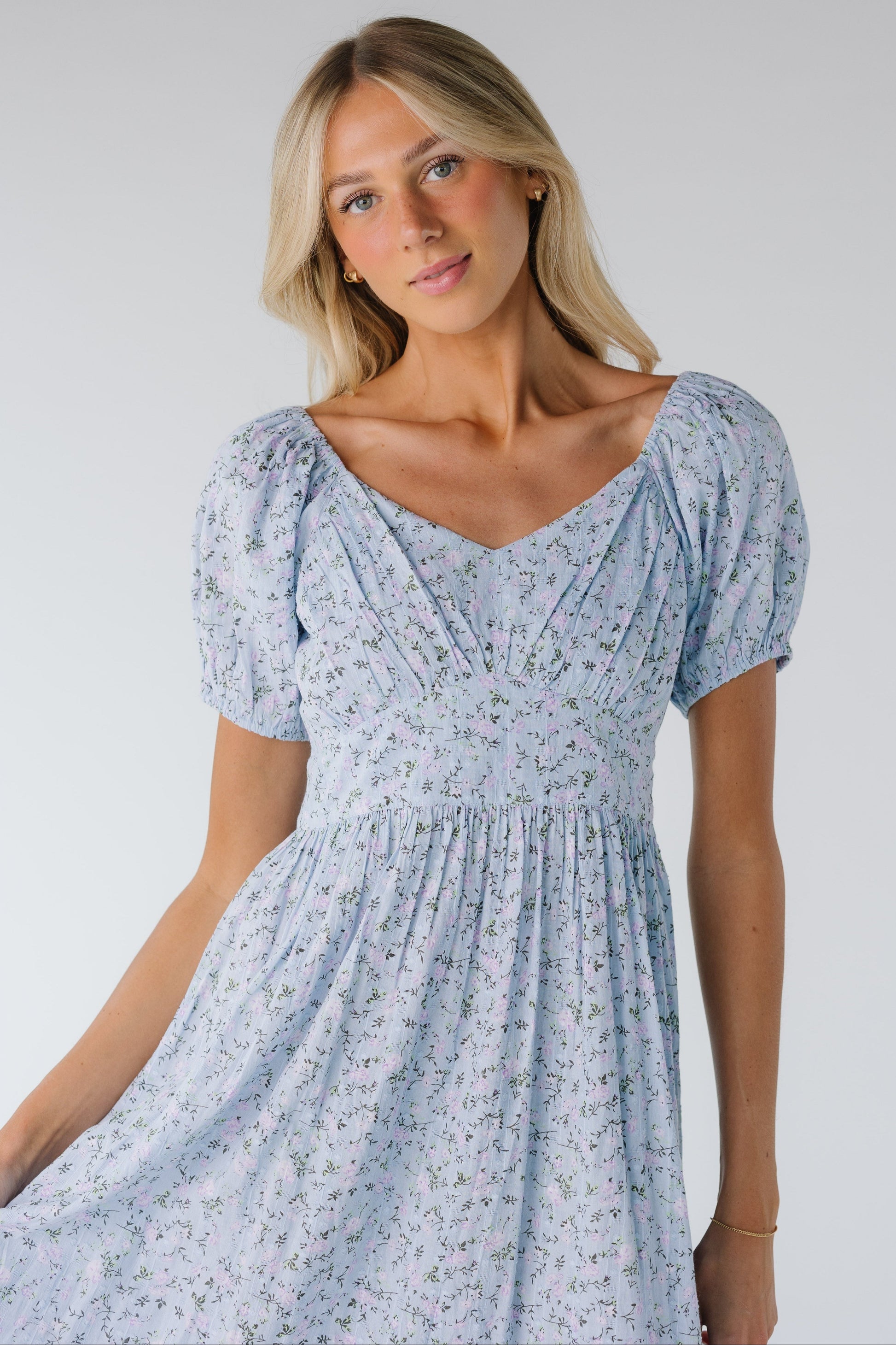 Women Citrus Citrus Swiss Midi Dress Blue Ditsy / S Women Citrus Citrus Swiss Midi Dress Blue Ditsy / S