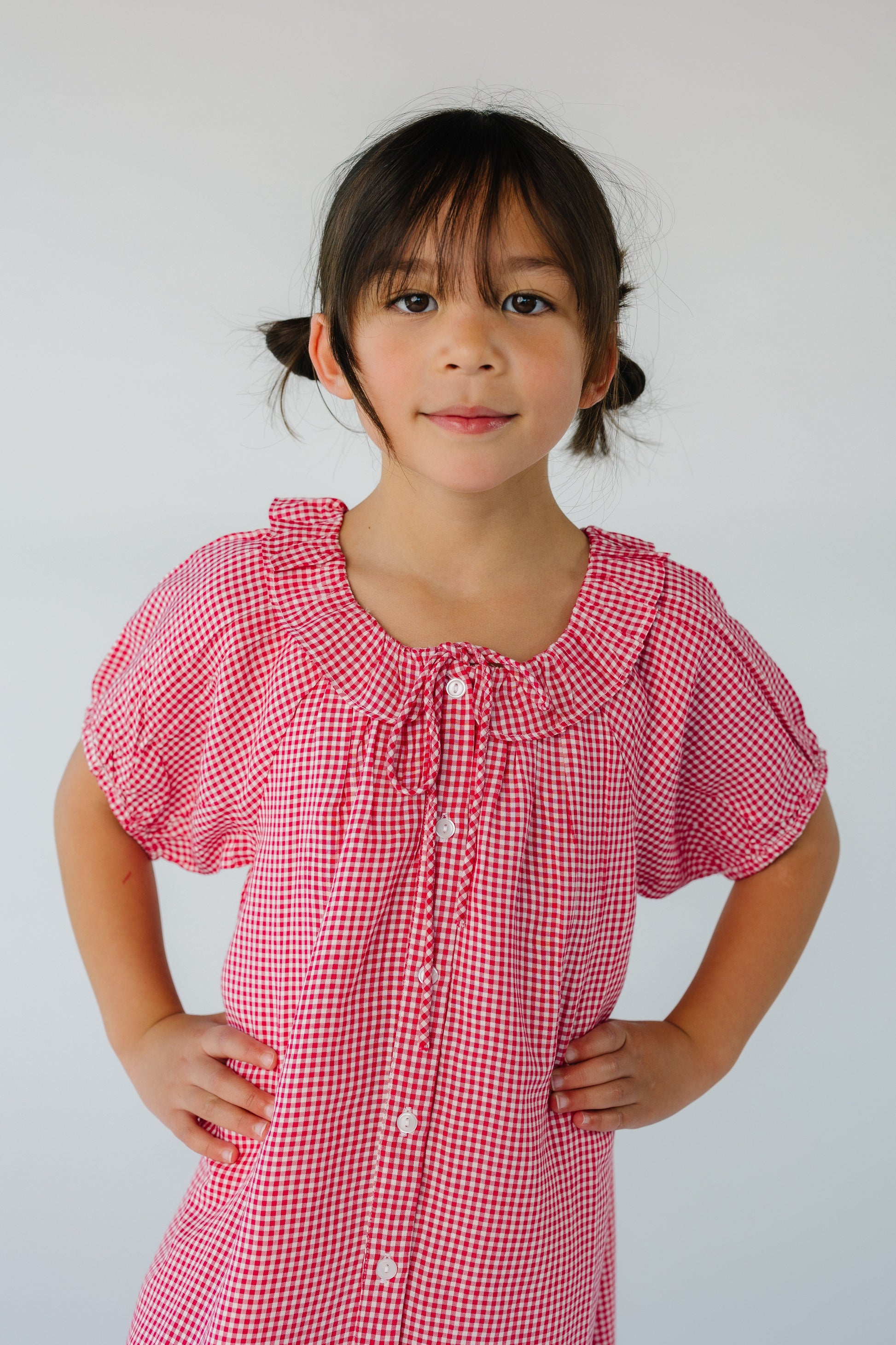Citrus Collar Gingham Girl's Dress GIRL'S DRESS Citrus 