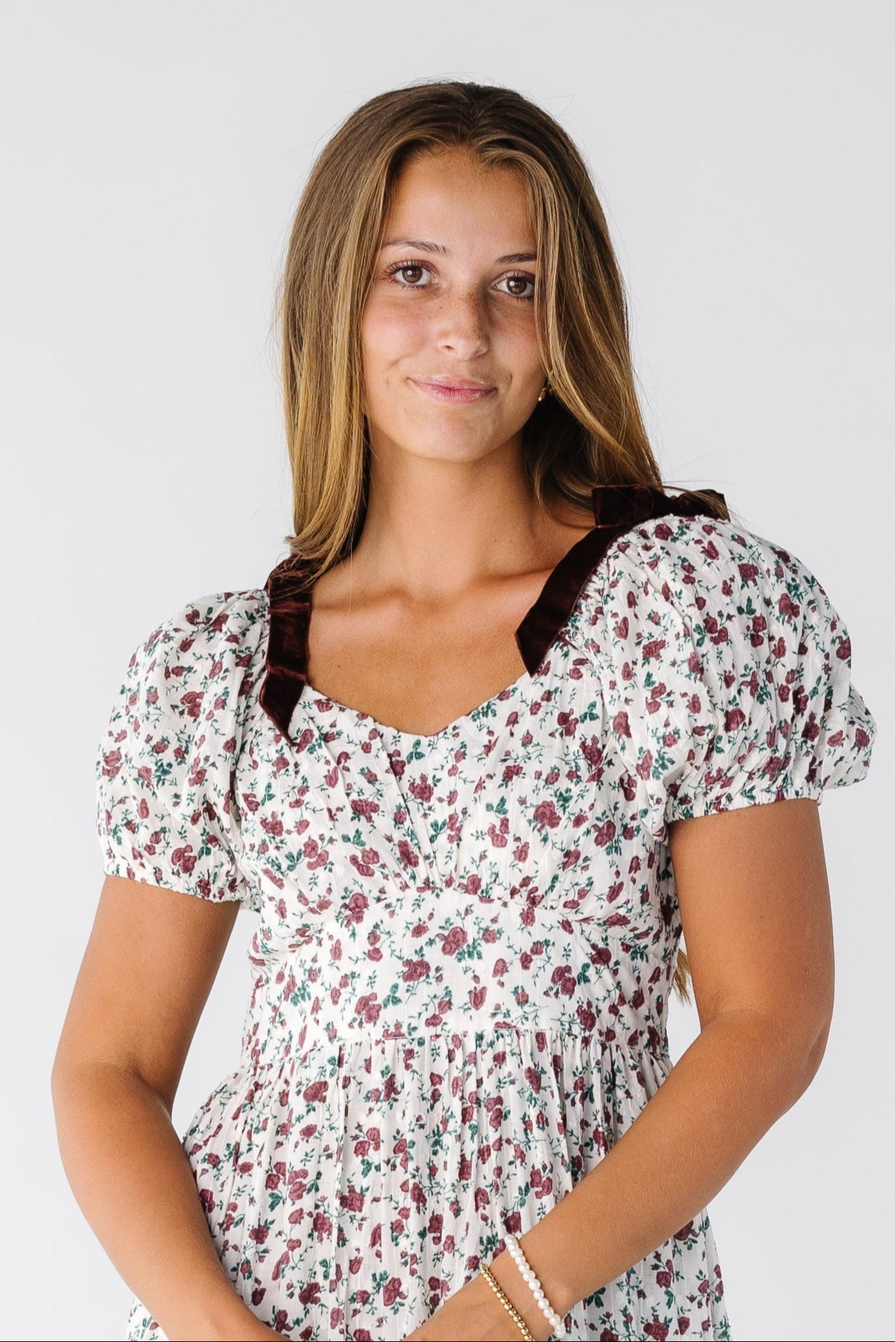 Citrus The Swiss Dobby Bow Dress WOMEN'S DRESS Citrus White Print XS 