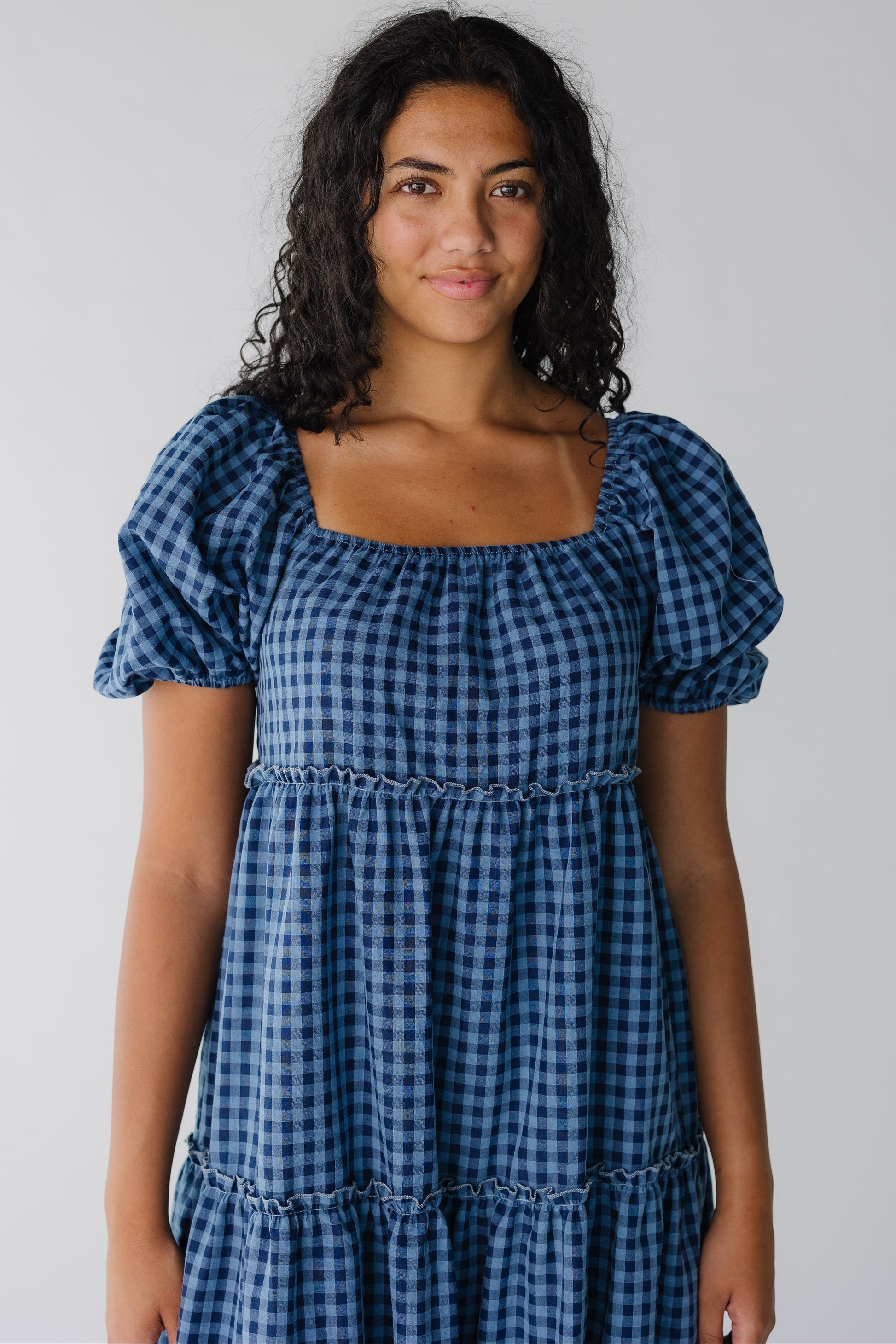 Brass & Roe Charity Tiered Midi Dress - Gingham WOMEN'S DRESS brass & roe 