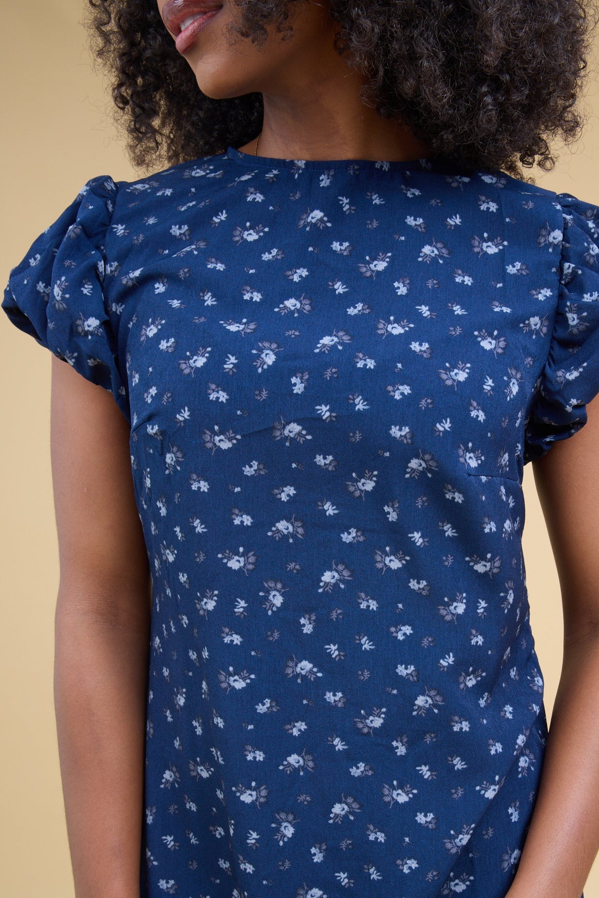 Brass & Roe The Tamara Maxi Dress in blue floral print for women and teen girls.