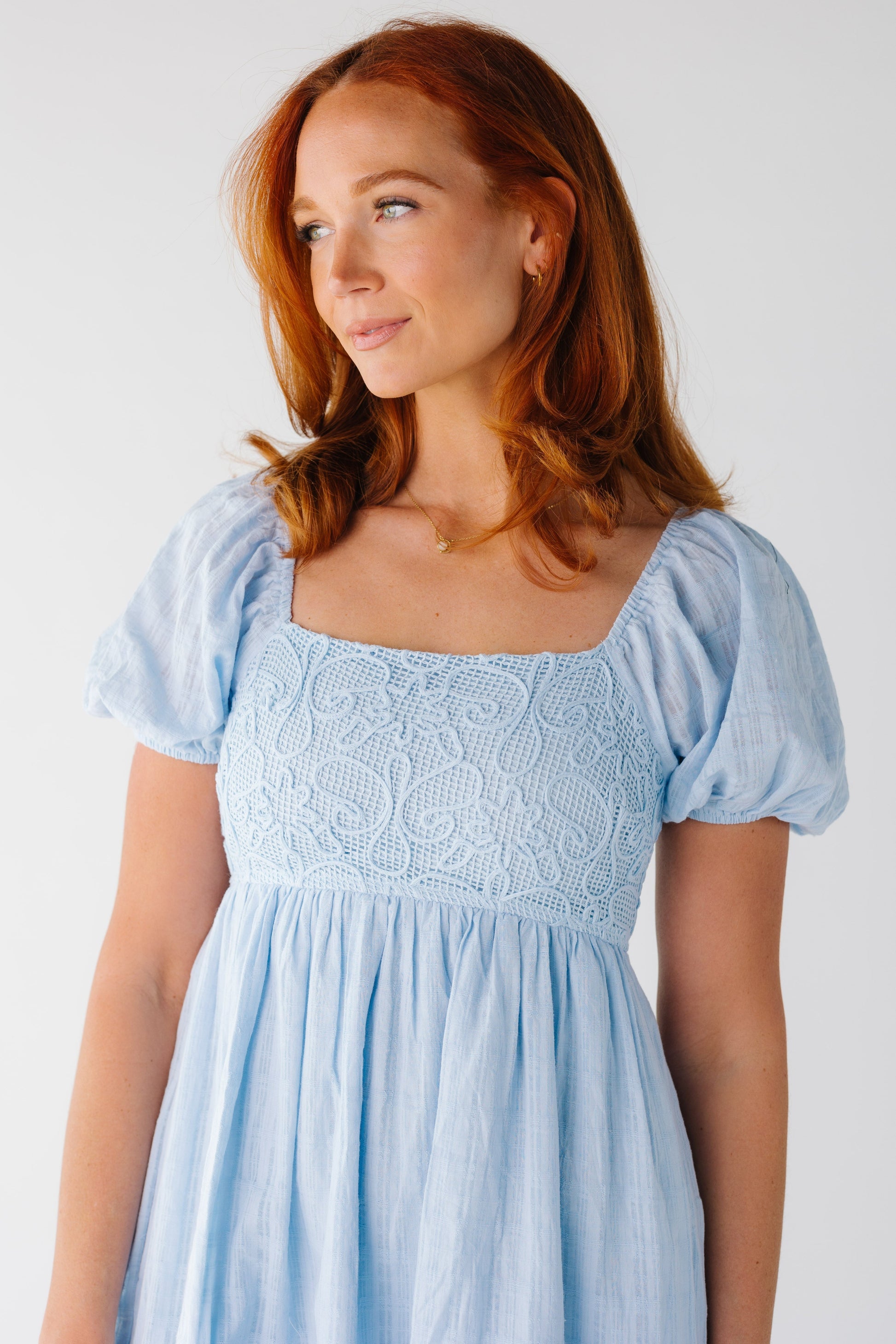 Smocked Back Crochet Mini Dress WOMEN'S DRESS In February 
