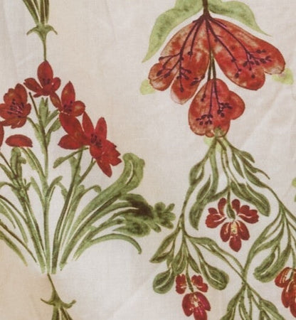 Cream floral fabric swatch