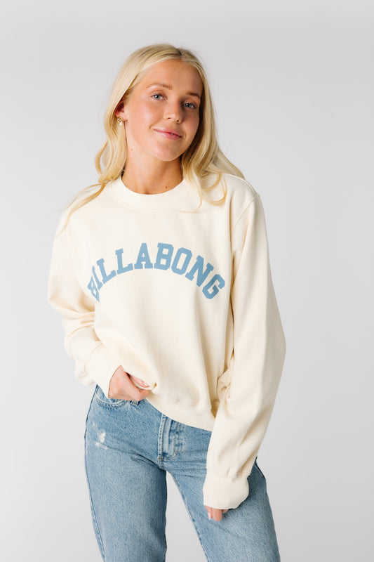 Cream Billabong sweatshirt with front graphic ABJFT00459