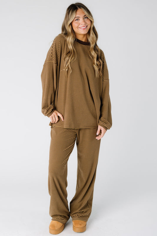 Cutie Everyday Stripe Set Women's Set brass & roe Dijon/Brown XS 