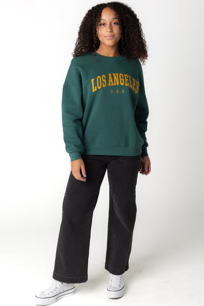 Modest green Los Angeles Crew Neck Sweatshirt 