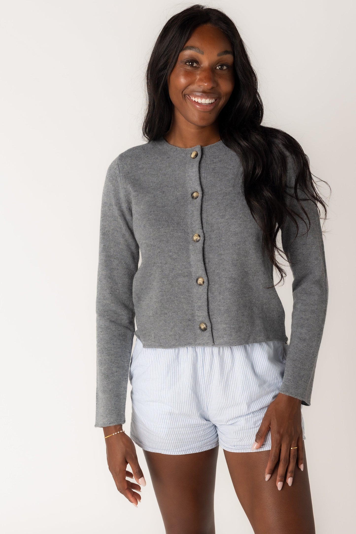 Melissa grey button down cardigan