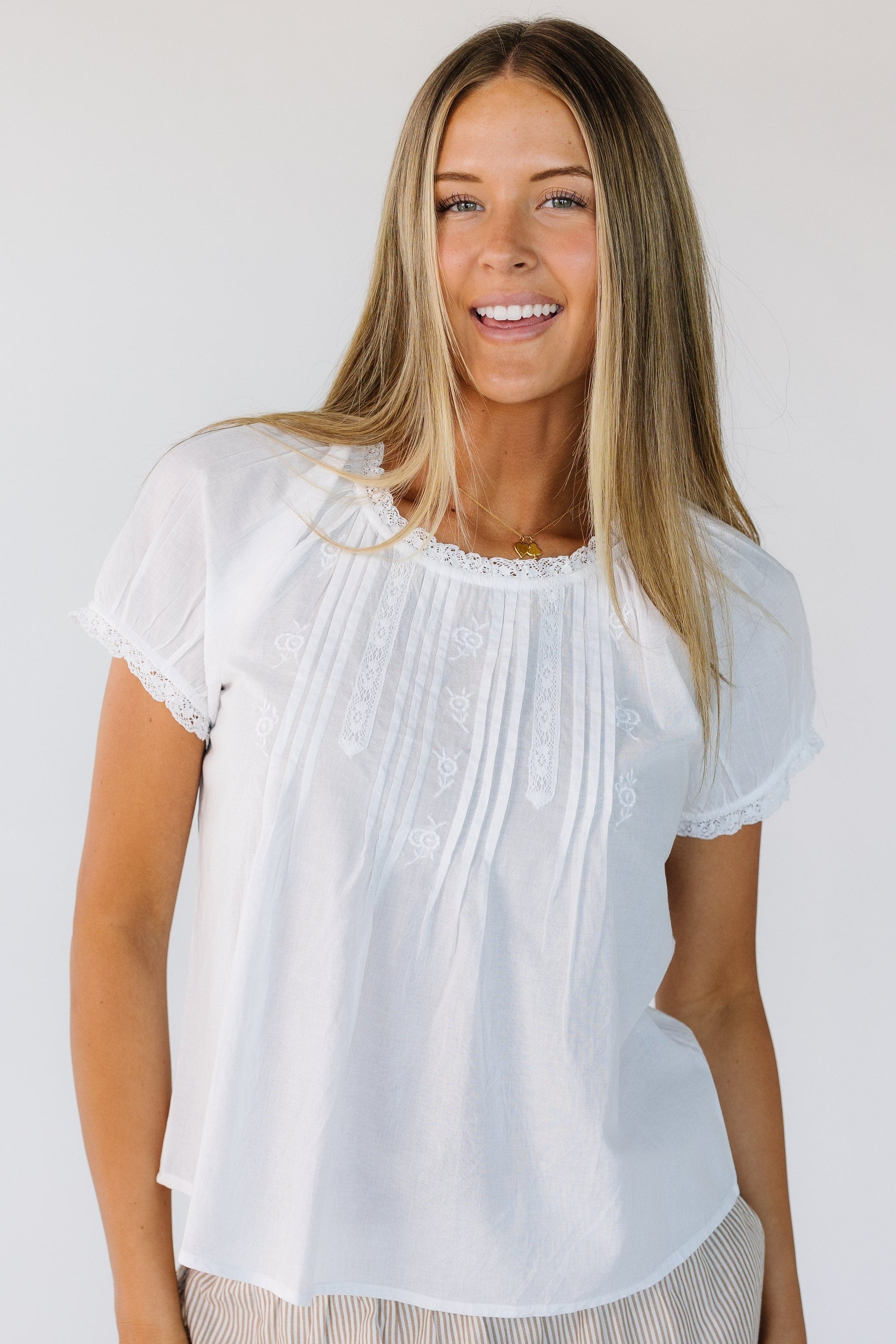 Citrus Elliot Top in white for women and teen girls.