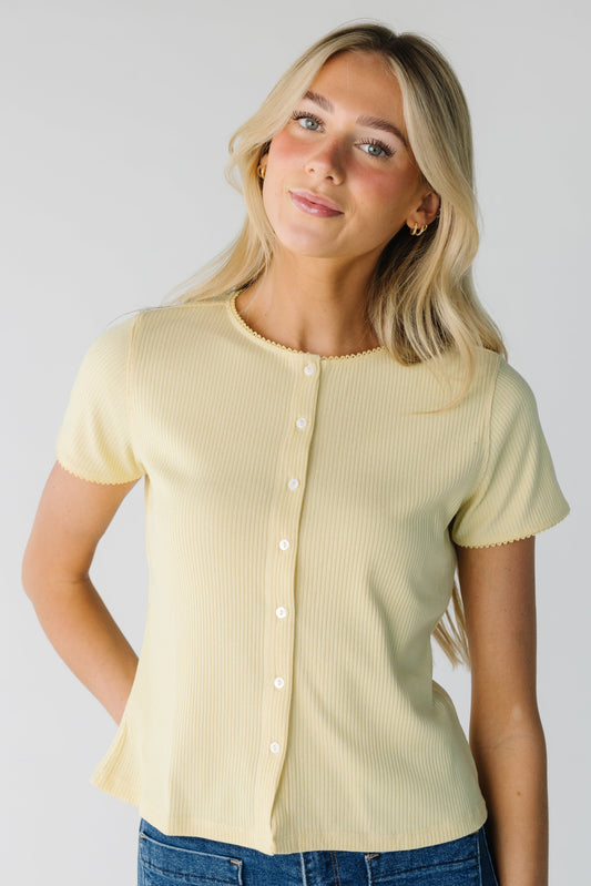 Everyday Ribbed Top in yellow