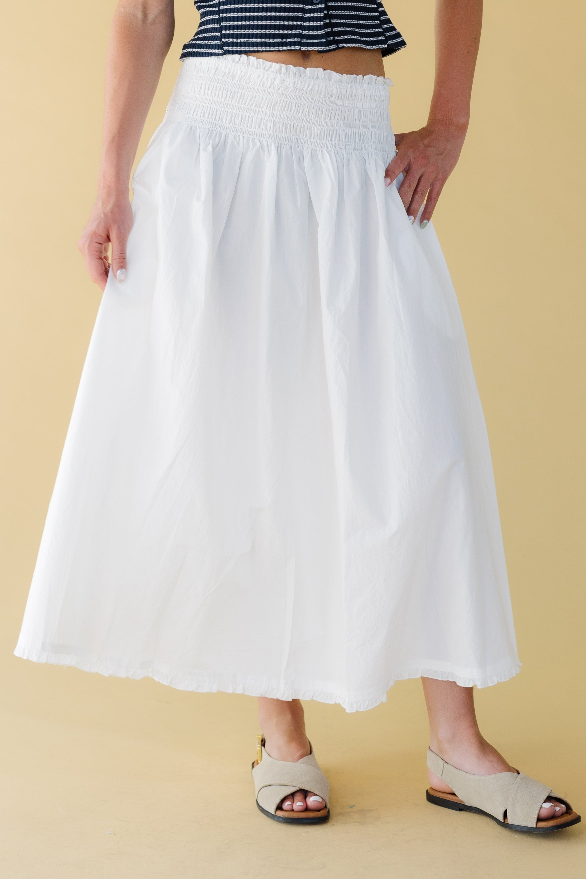 Modest Eyelet Trim Skirt – Called to Surf