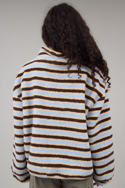Striped Sherpa Pullover WOMEN'S TOP Called to Surf 