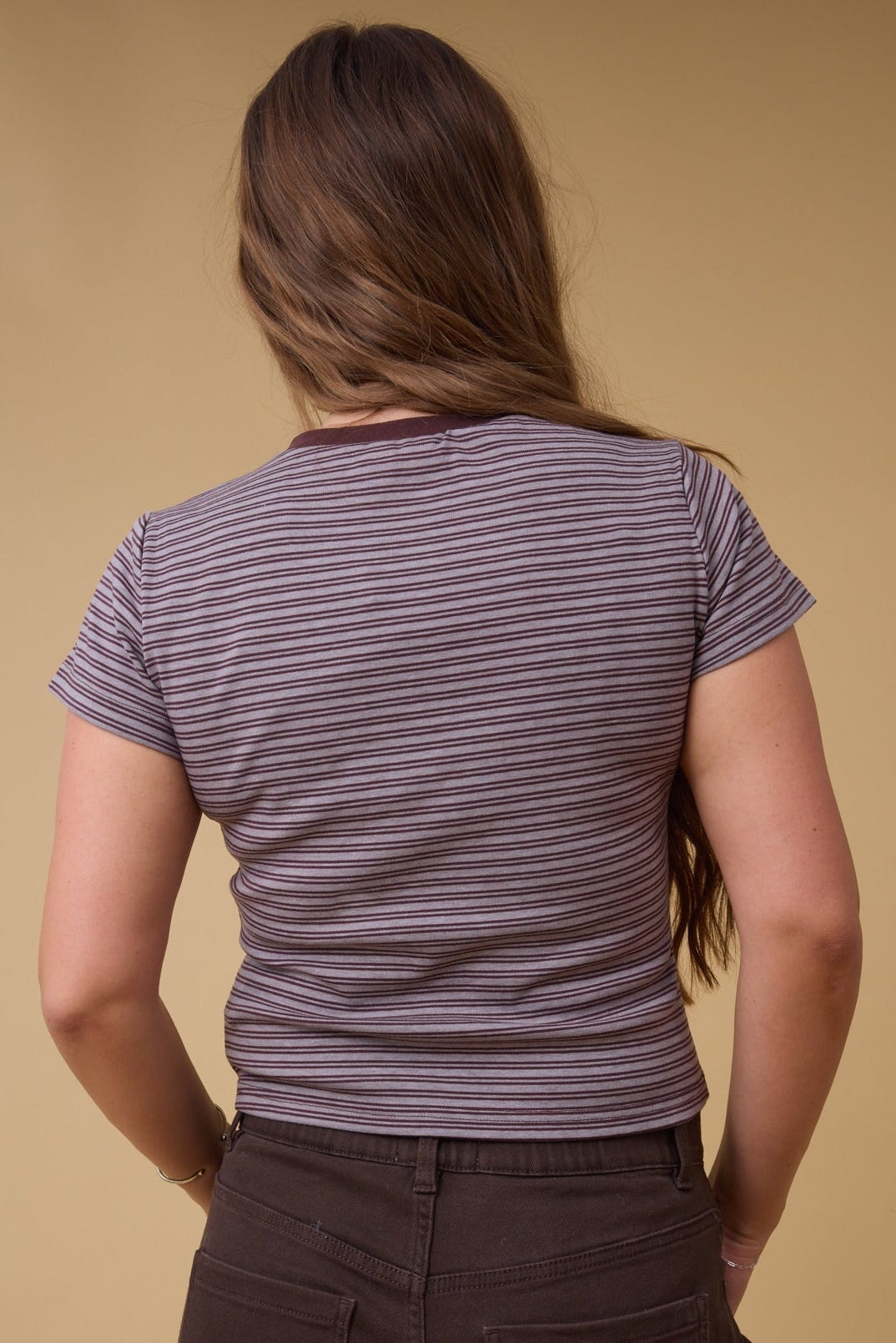 Double Stripe Button Top WOMEN'S TOP Miou Muse 