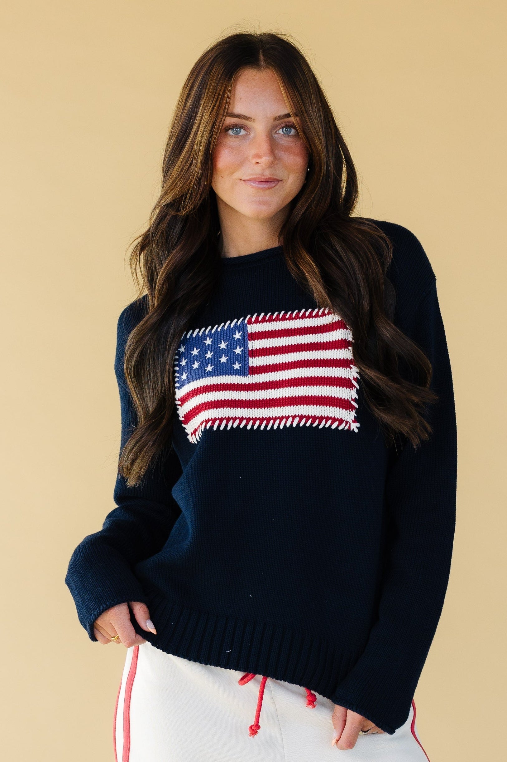 Flag Sweater WOMEN'S SWEATERS Wishlist Navy S 