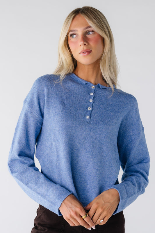 Gracie Henley Pullover Sweater for women in dusty blue