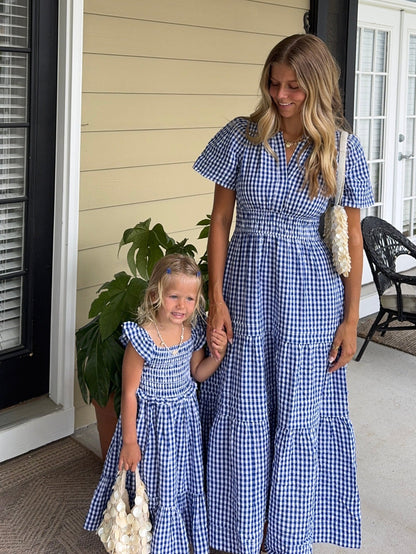 Citrus Tali Gingham Girl's Dress - Blue Gingham / XXS Citrus Tali Gingham Girl's Dress - Blue Gingham / XXS