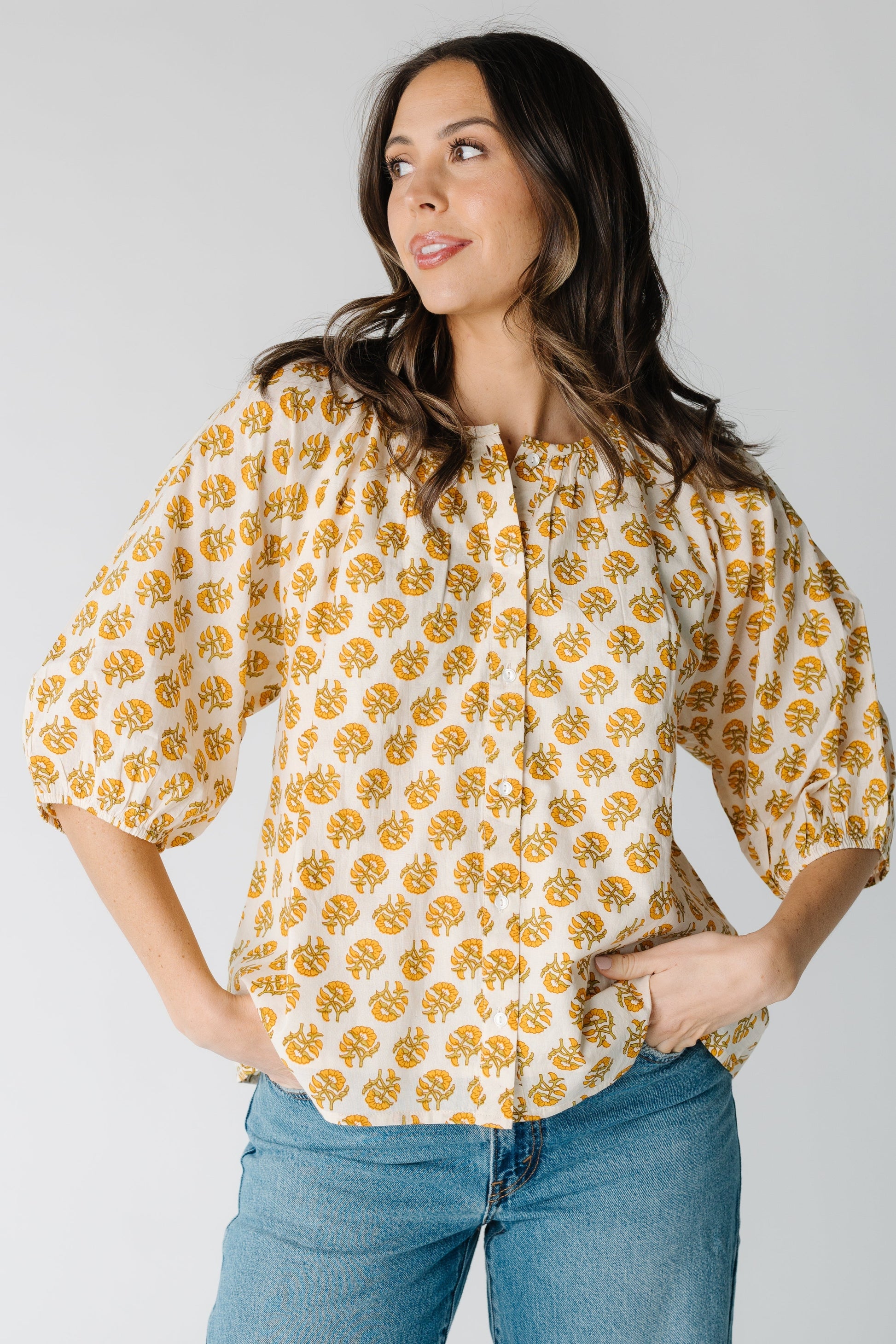 Citrus India Print Blouse WOMEN'S TOP Citrus 