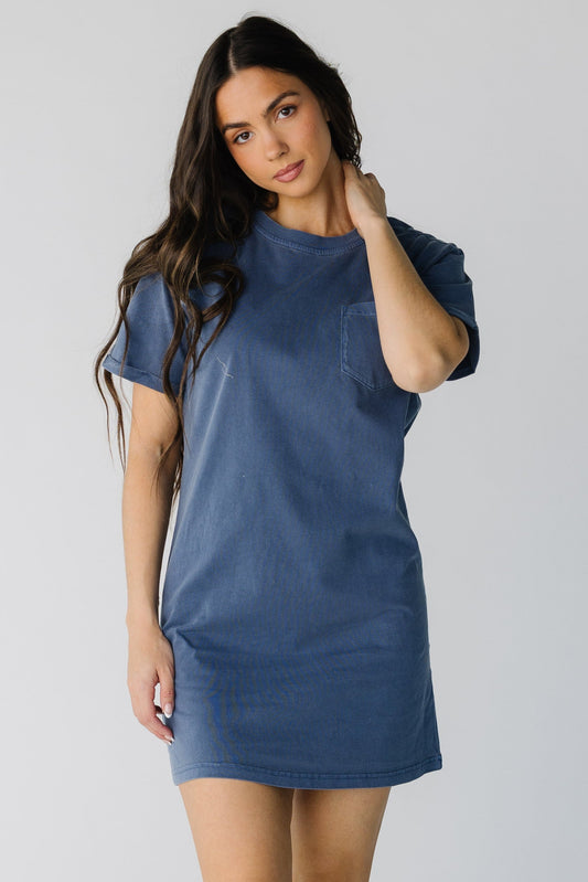 Blue short sleeve tee dress