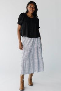 Jacie Plaid Tiered Midi Skirt