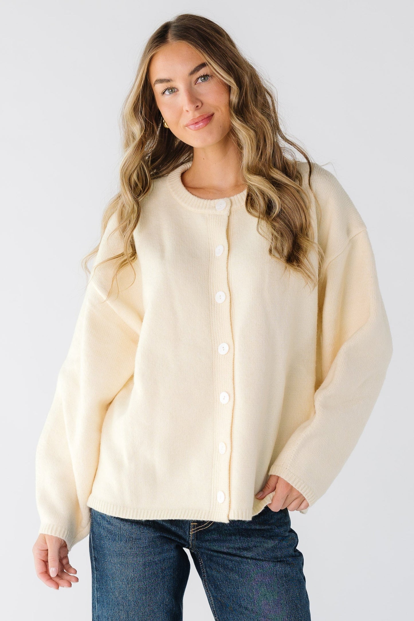 Let It Be Cardigan for women in butter cream