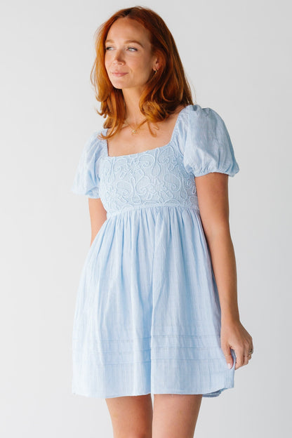 Smocked Back Crochet Mini Dress WOMEN'S DRESS In February 