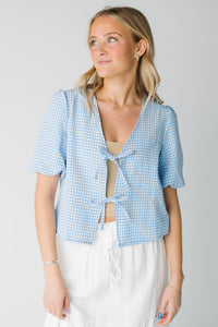 Lizzy Checkered Tie Top