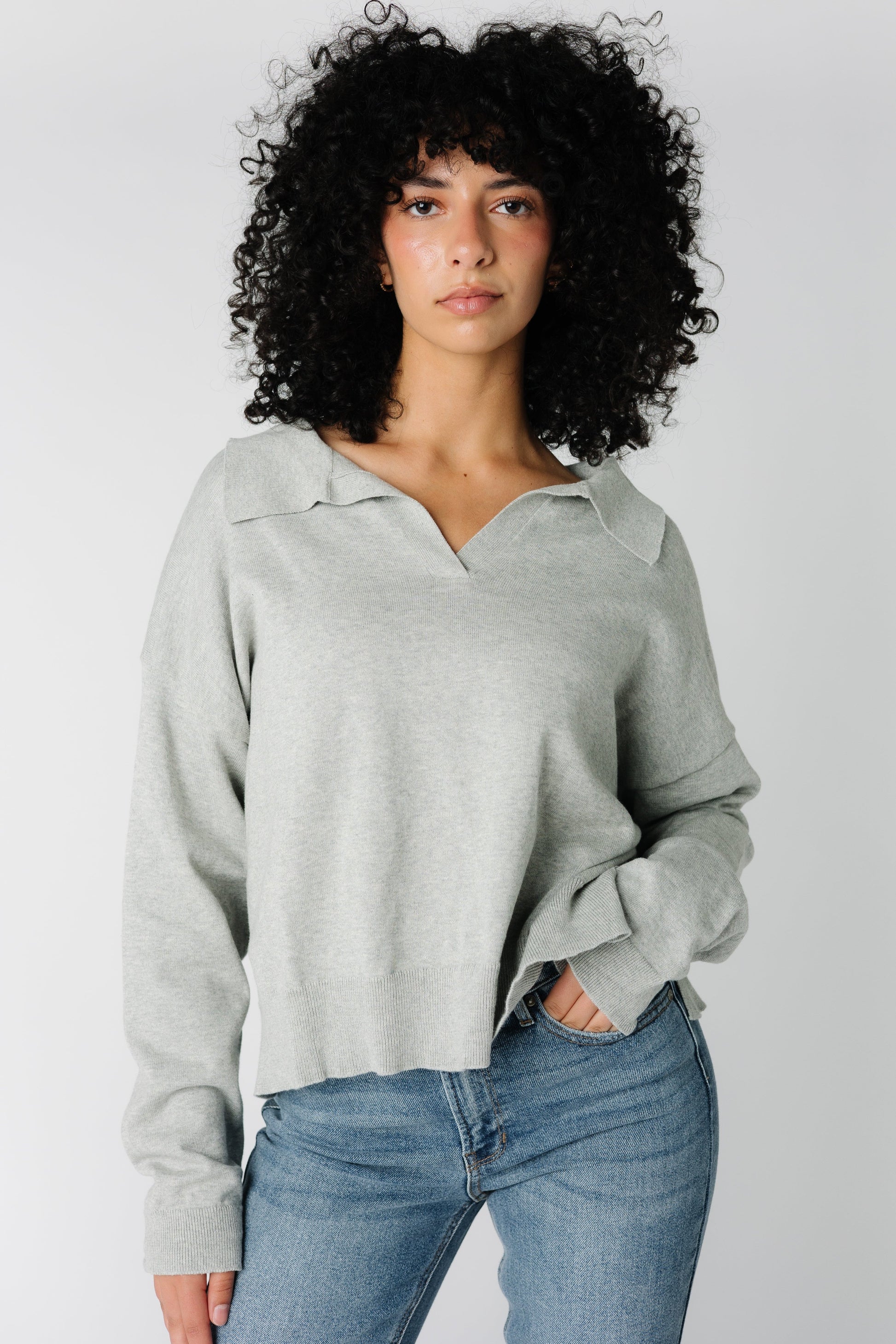 Modest loose fitting sweater with long sleeve