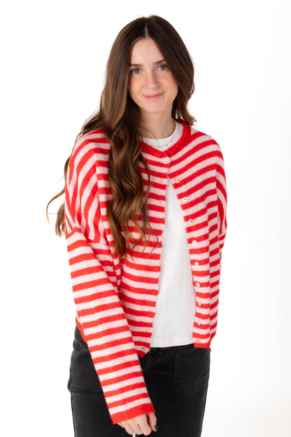 Aria Soft Stripe Cardigan WOMEN'S CARDIGAN Things Between 