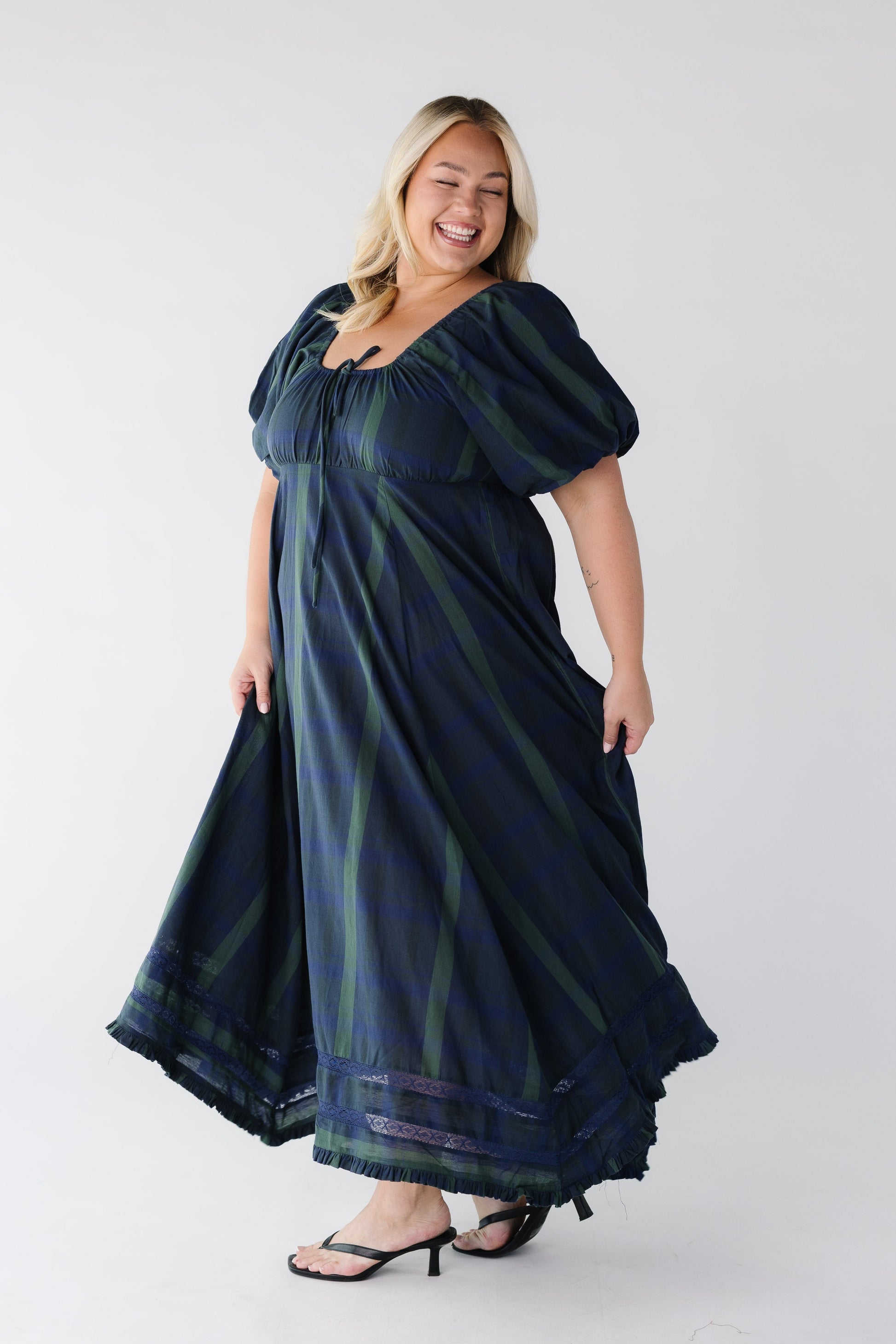 Citrus The Lyon Dress WOMEN'S DRESS Citrus Blue/Green Print XXL 