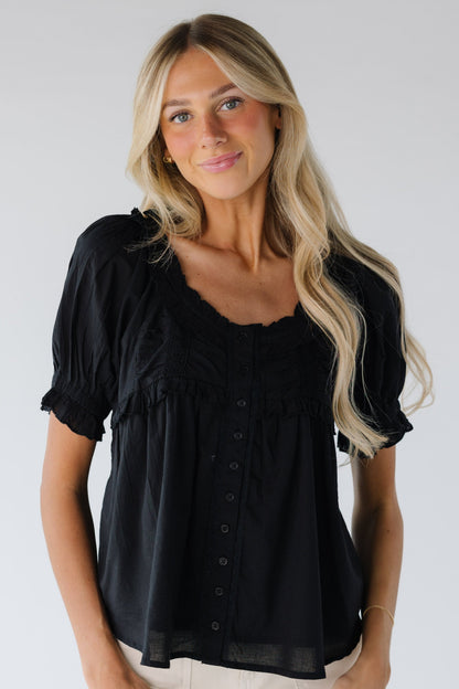 Citrus York Button Top WOMEN'S TOP Citrus Black XS 