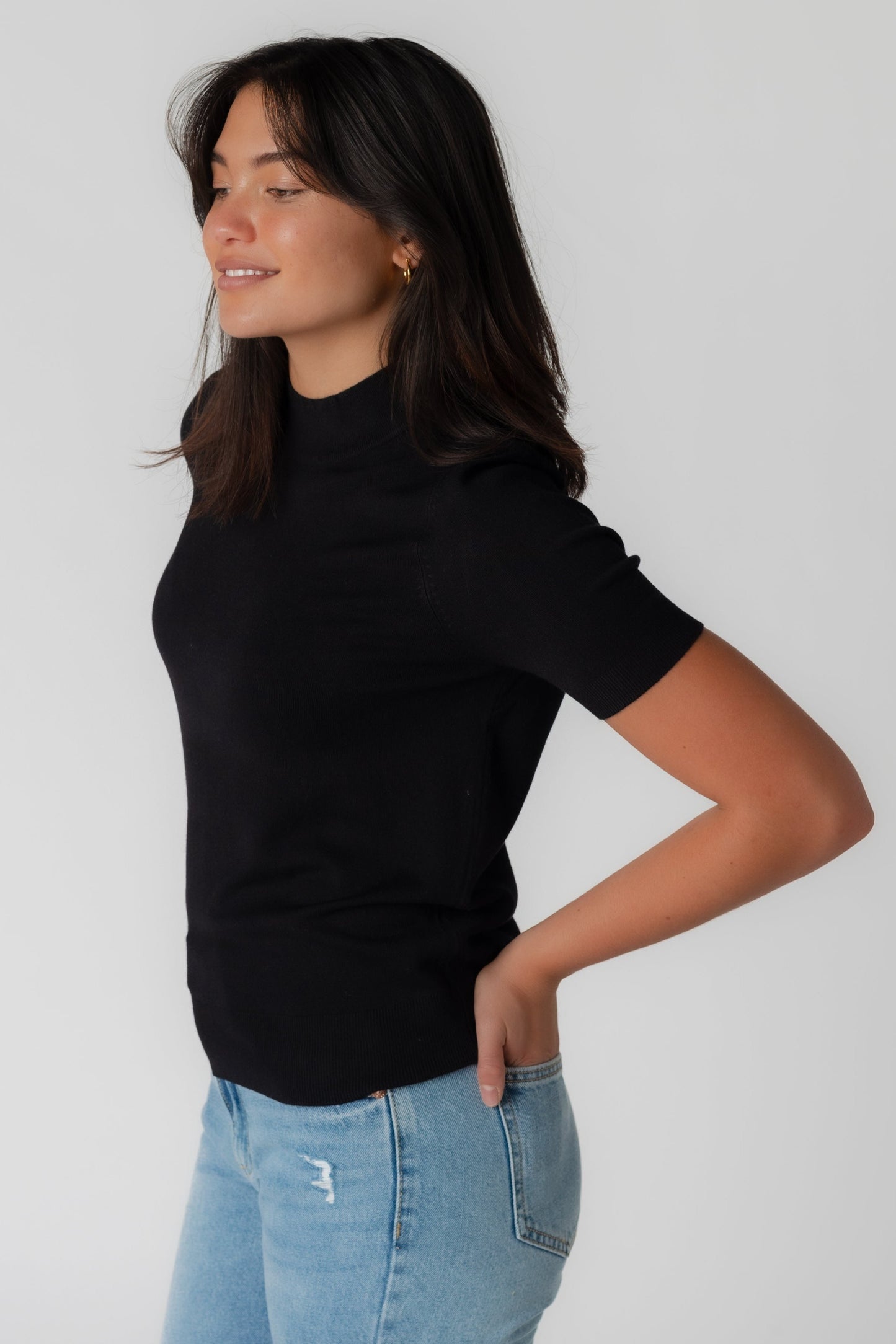 Black Stella short sleeve top