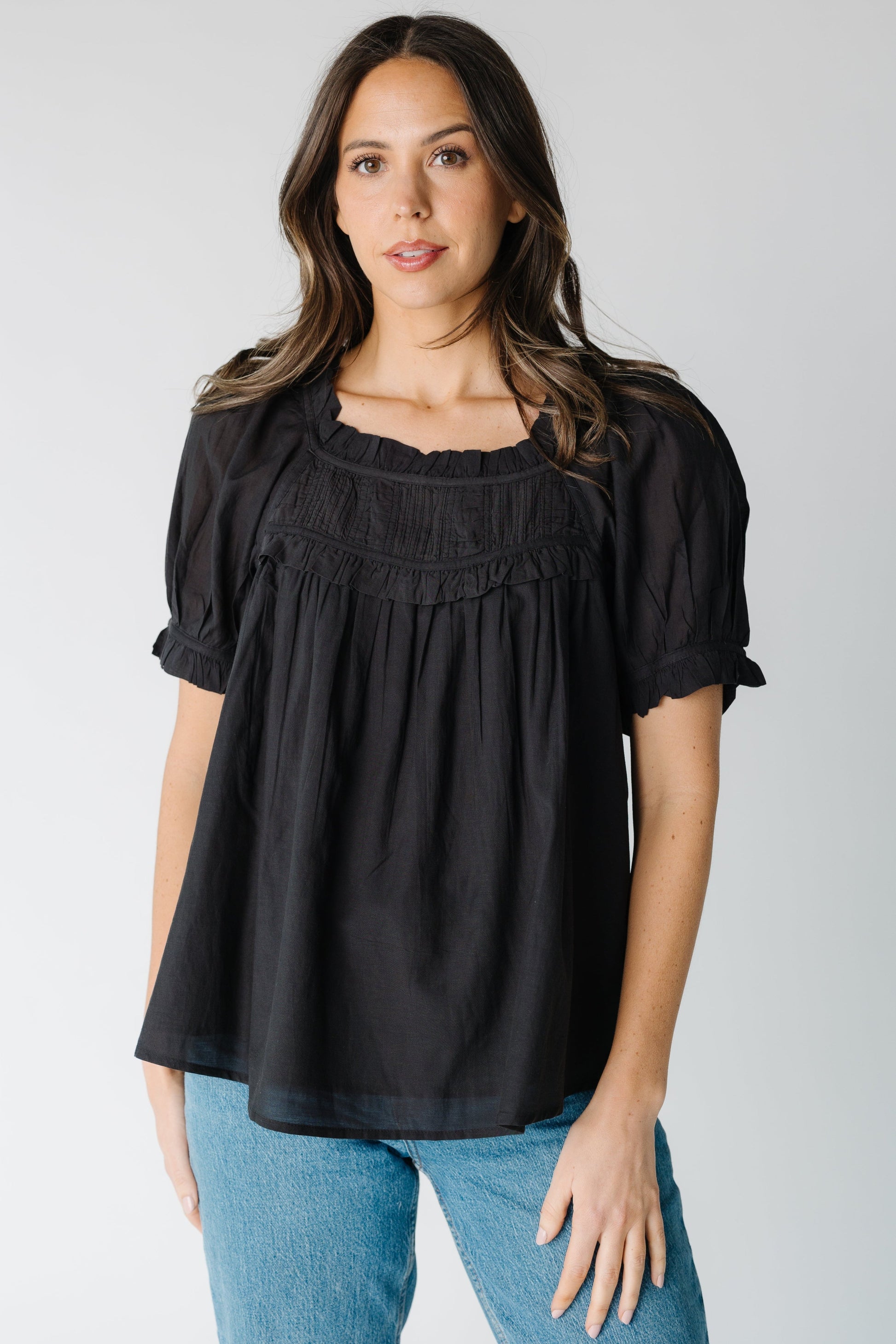 Citrus Eila Delicate Woven Top WOMEN'S TOP Citrus Black S 