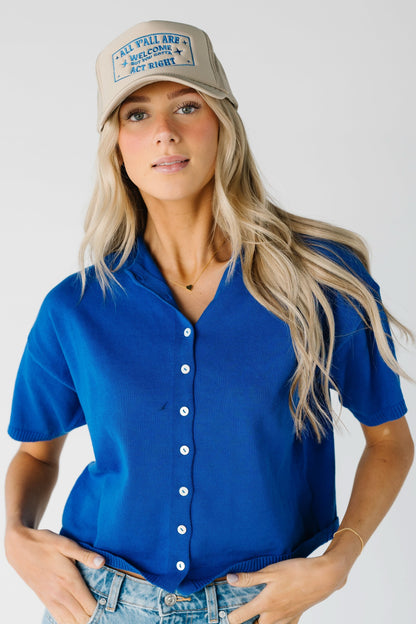 Button Down Knit Top WOMEN'S T-SHIRT Things Between 