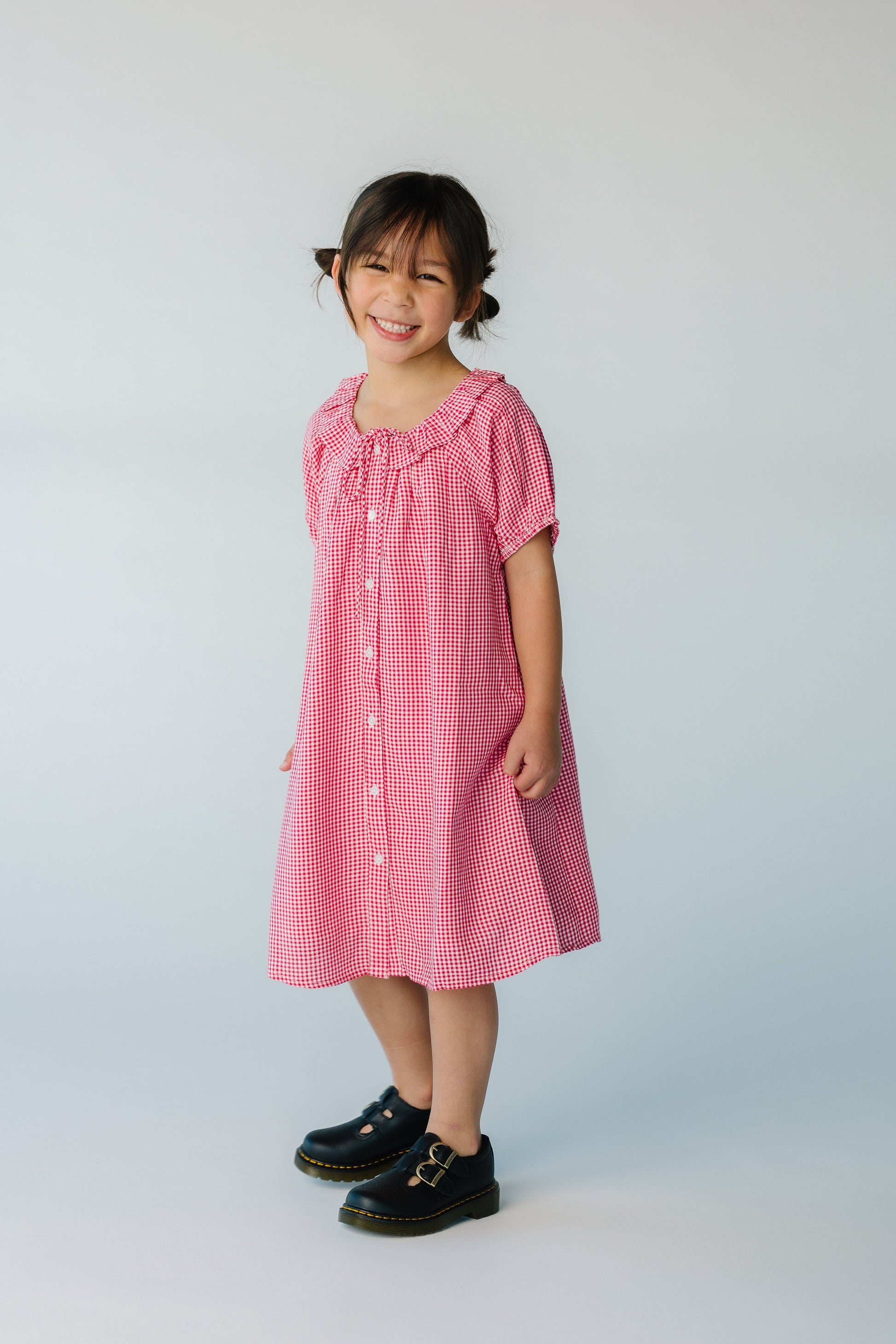 Citrus Collar Gingham Girl's Dress GIRL'S DRESS Citrus 