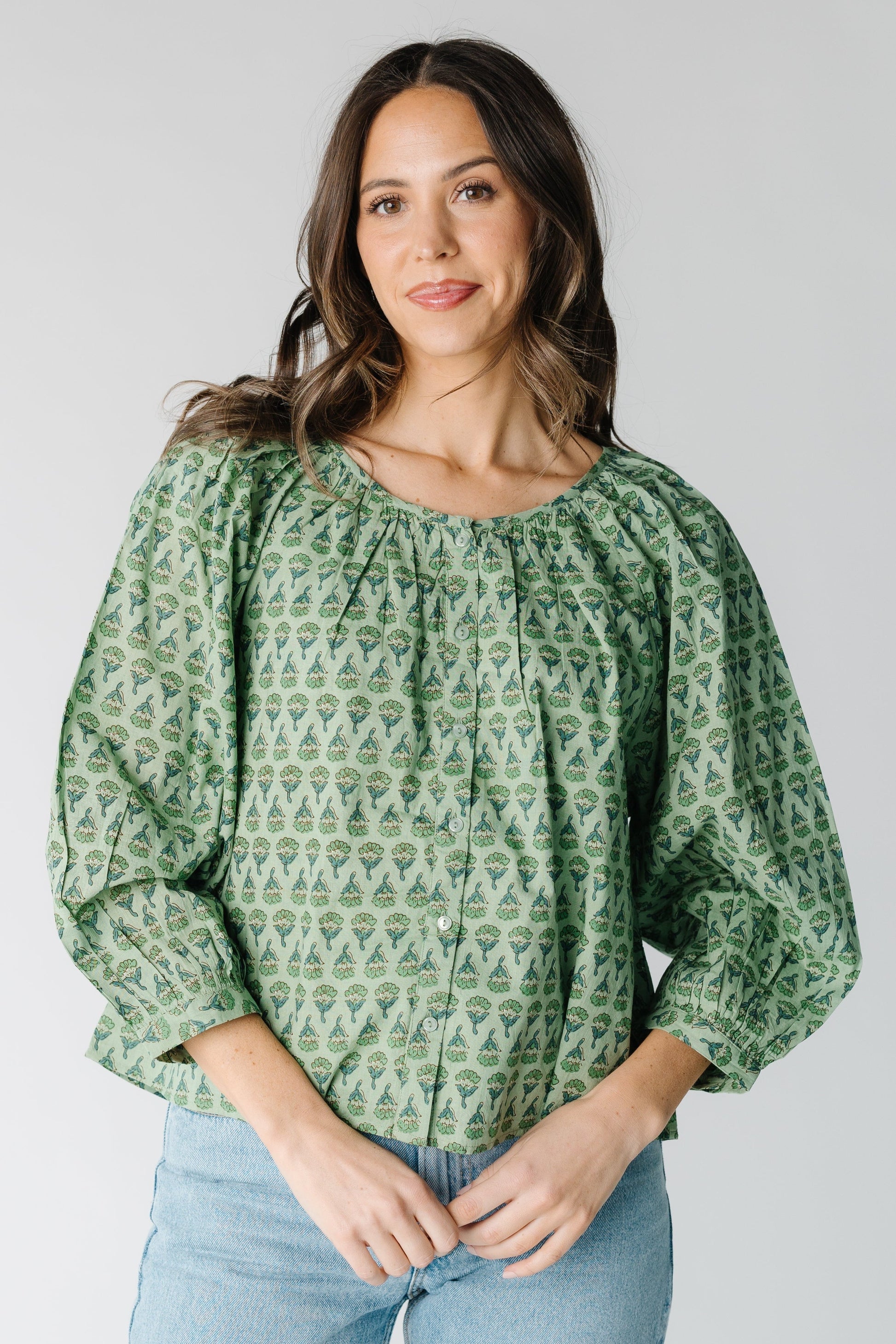 Citrus-Tara Blouse WOMEN'S TOP Citrus Green XS 