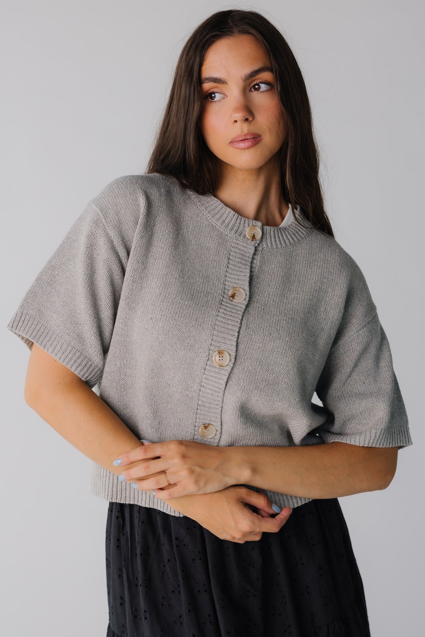 The Katalina Cardigan in heather grey