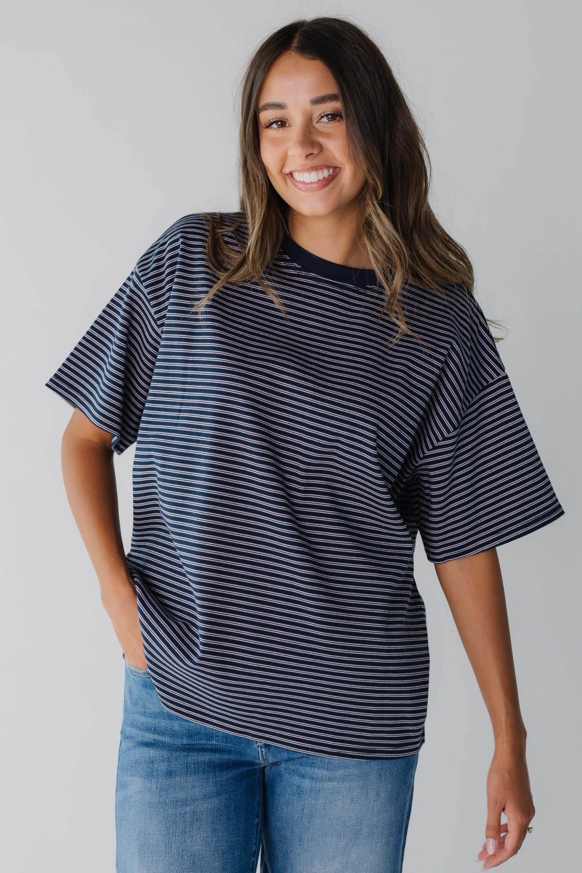 Mandy Stripe T-Shirt WOMEN'S T-SHIRT Things Between Navy S 