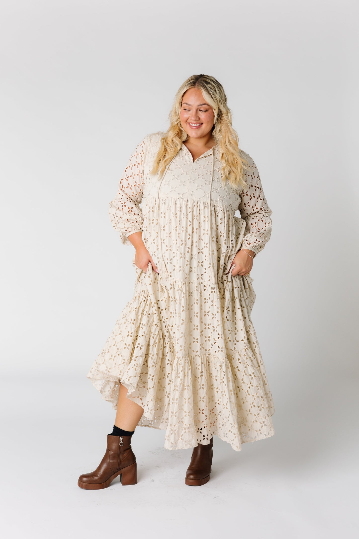 Citrus-Nila Eyelet Dress WOMEN'S DRESS Citrus Eggshell XXL 