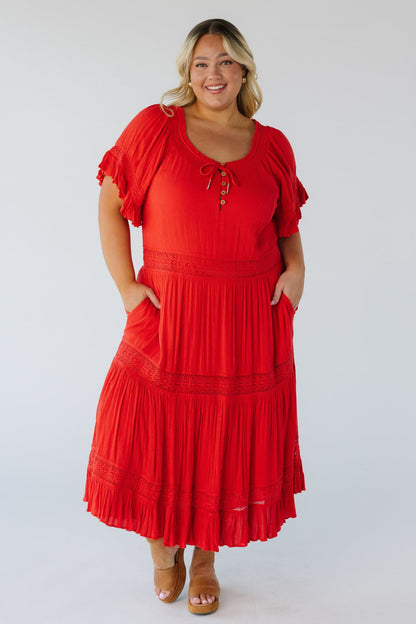Citrus Brode Lace Dress WOMEN'S DRESS Citrus Red XXL 