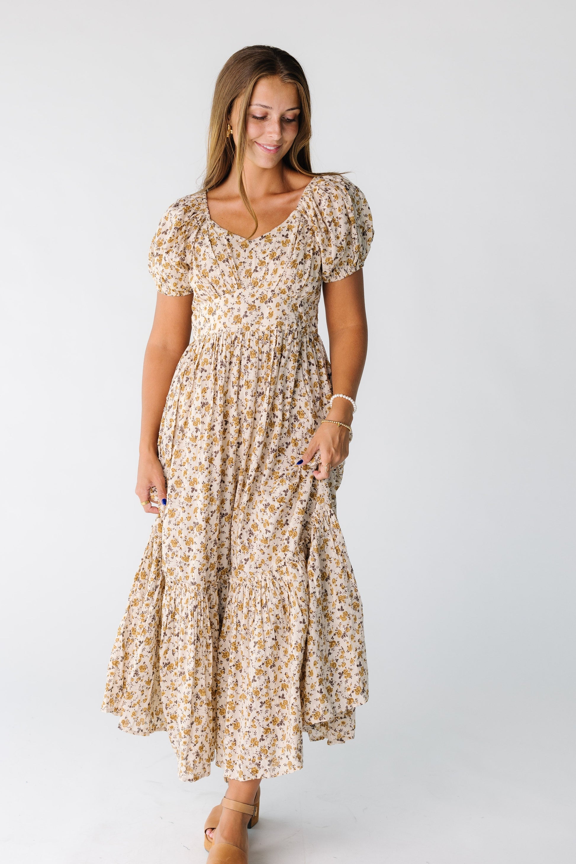 Women Citrus Citrus The Swiss Midi Dress White Print / M *Final Sale* Women Citrus Citrus The Swiss Midi Dress White Print / M *Final Sale*
