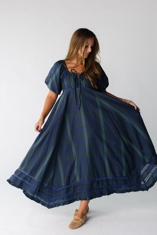 Citrus The Lyon Dress WOMEN'S DRESS Citrus Blue/Green Print XS 