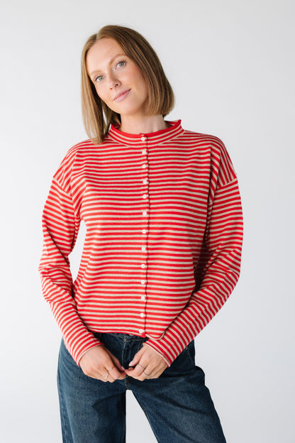 The Alyssa Cardigan WOMEN'S CARDIGAN Mod Ref Red/Beige S 