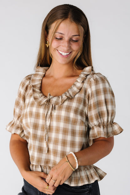 Checker Blouse WOMEN'S TOP Things Between 