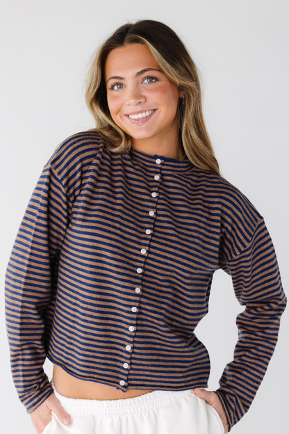 The Alyssa Cardigan WOMEN'S CARDIGAN Mod Ref Brown/Navy S 